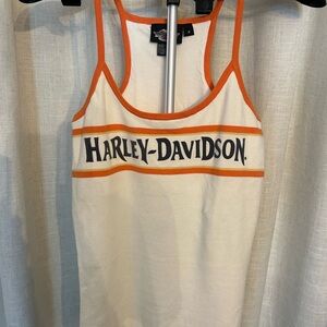 Harley-Davidson Orange and White Tank